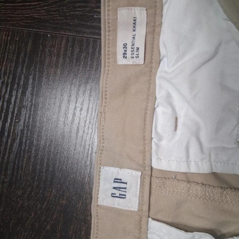 "Custom GAP Khaki Chino Shorts Size 29 - Gingham Bows & Bee Upcycled" - Picture 5 of 8